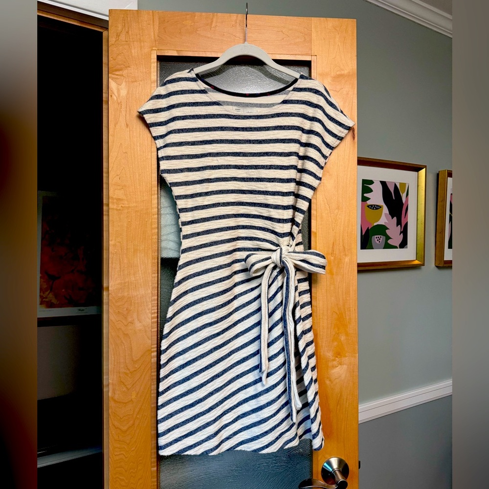 Blue and cream wrap cotton dress, saturday sunday from Anthropologie. Small